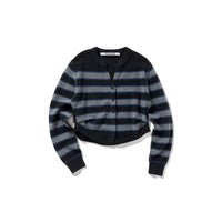 Side-Tuck Knit Cardigan / Mix