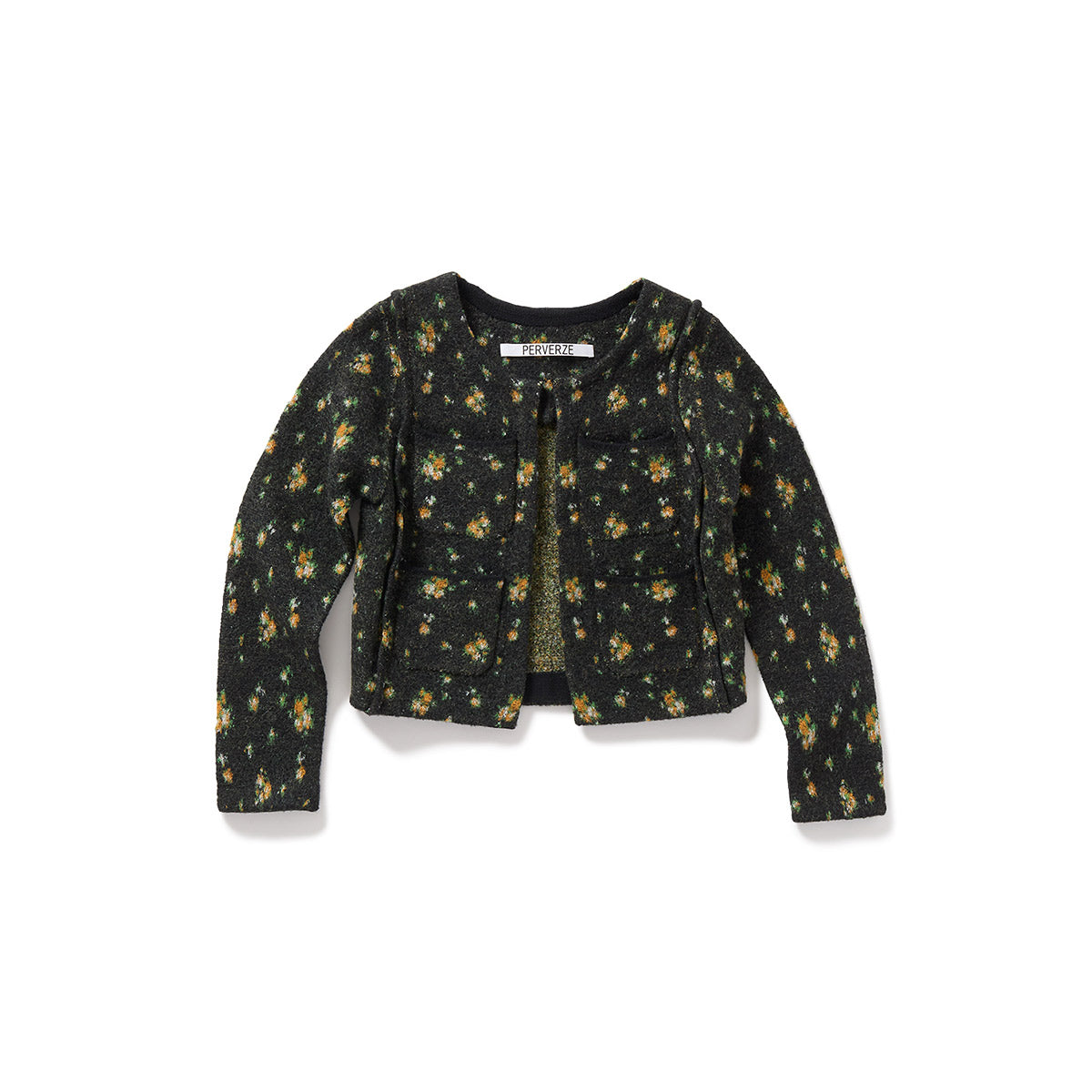 Floral Dot Knit Cardigan / Black