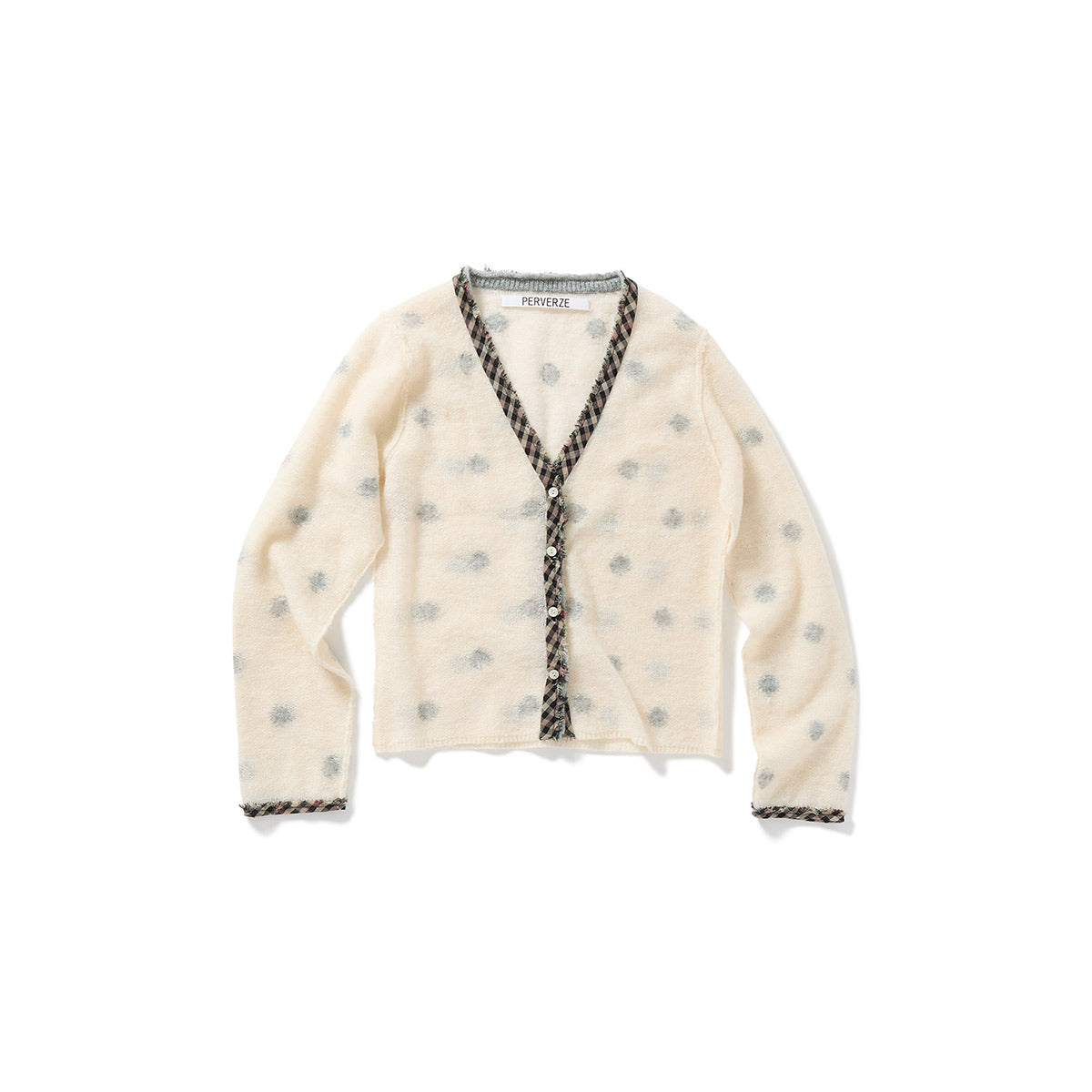 Jacquard Dot Knit Cardigan / White