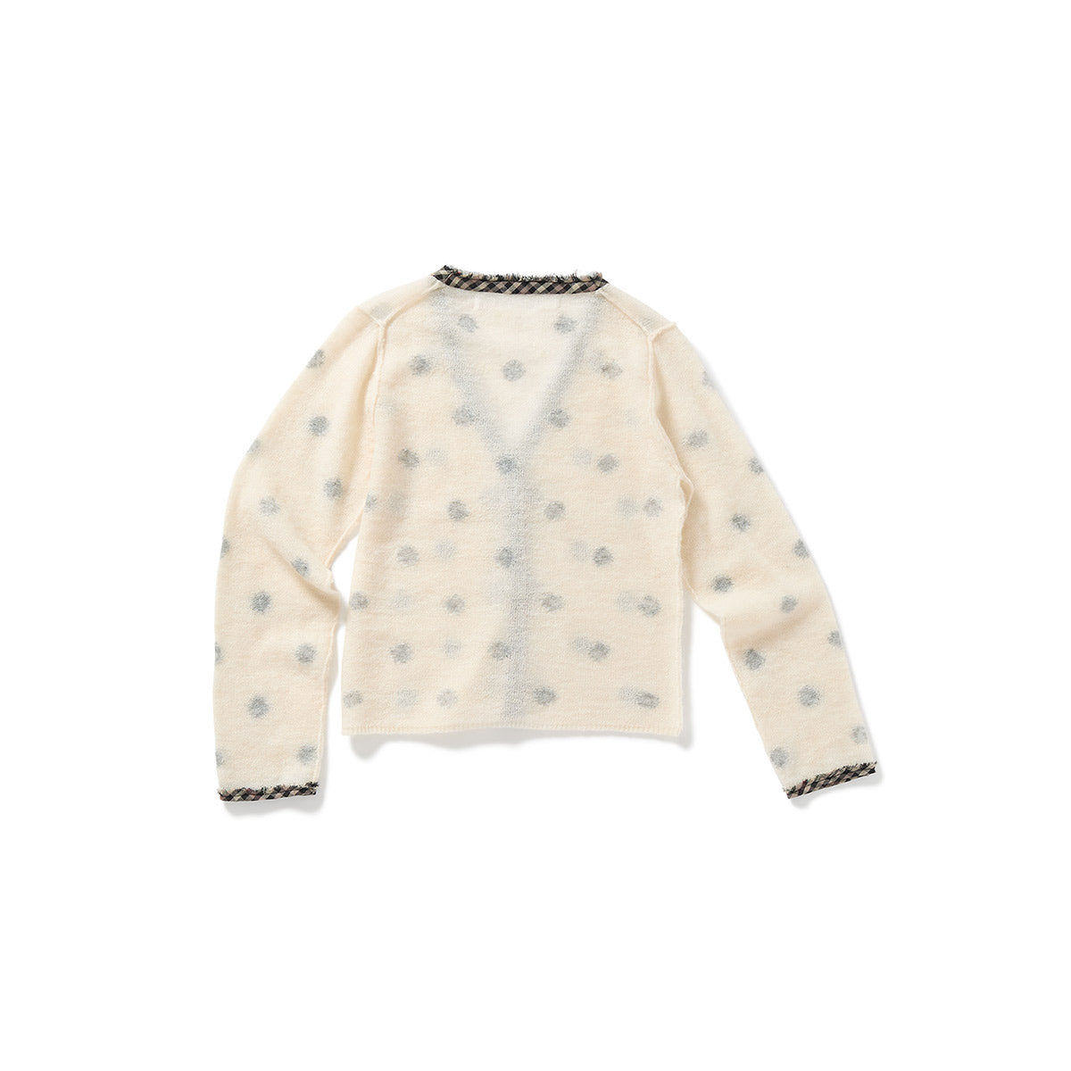 Jacquard Dot Knit Cardigan / White