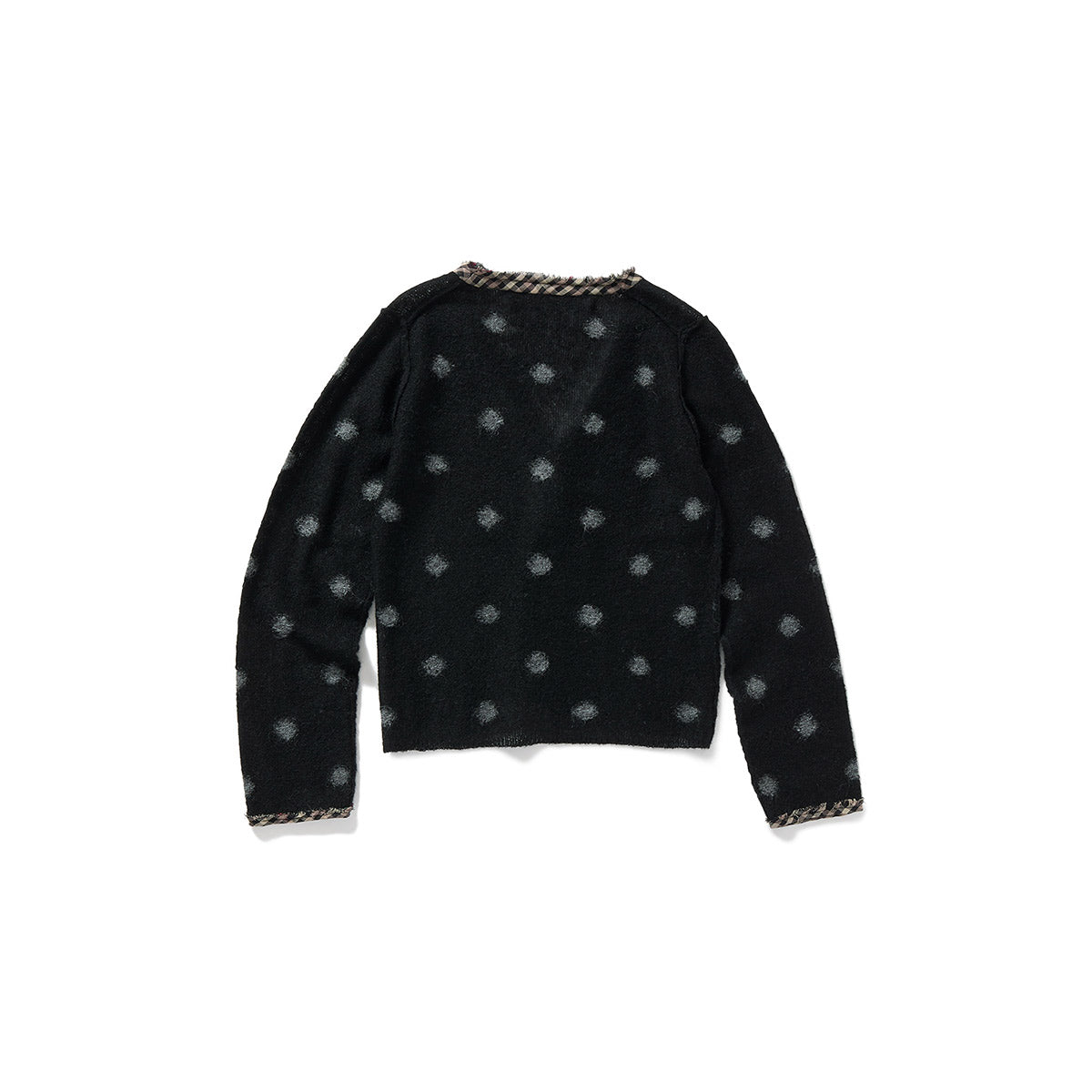 Jacquard Dot Knit Cardigan / Black