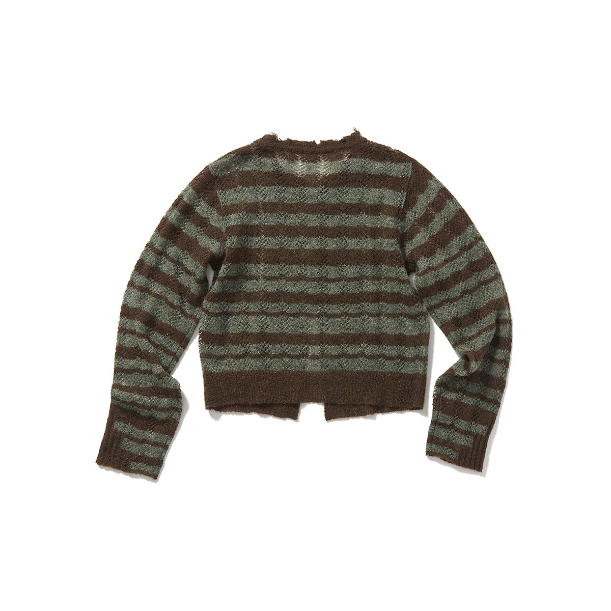 Thick Stripe Knit Cardigan / Brown