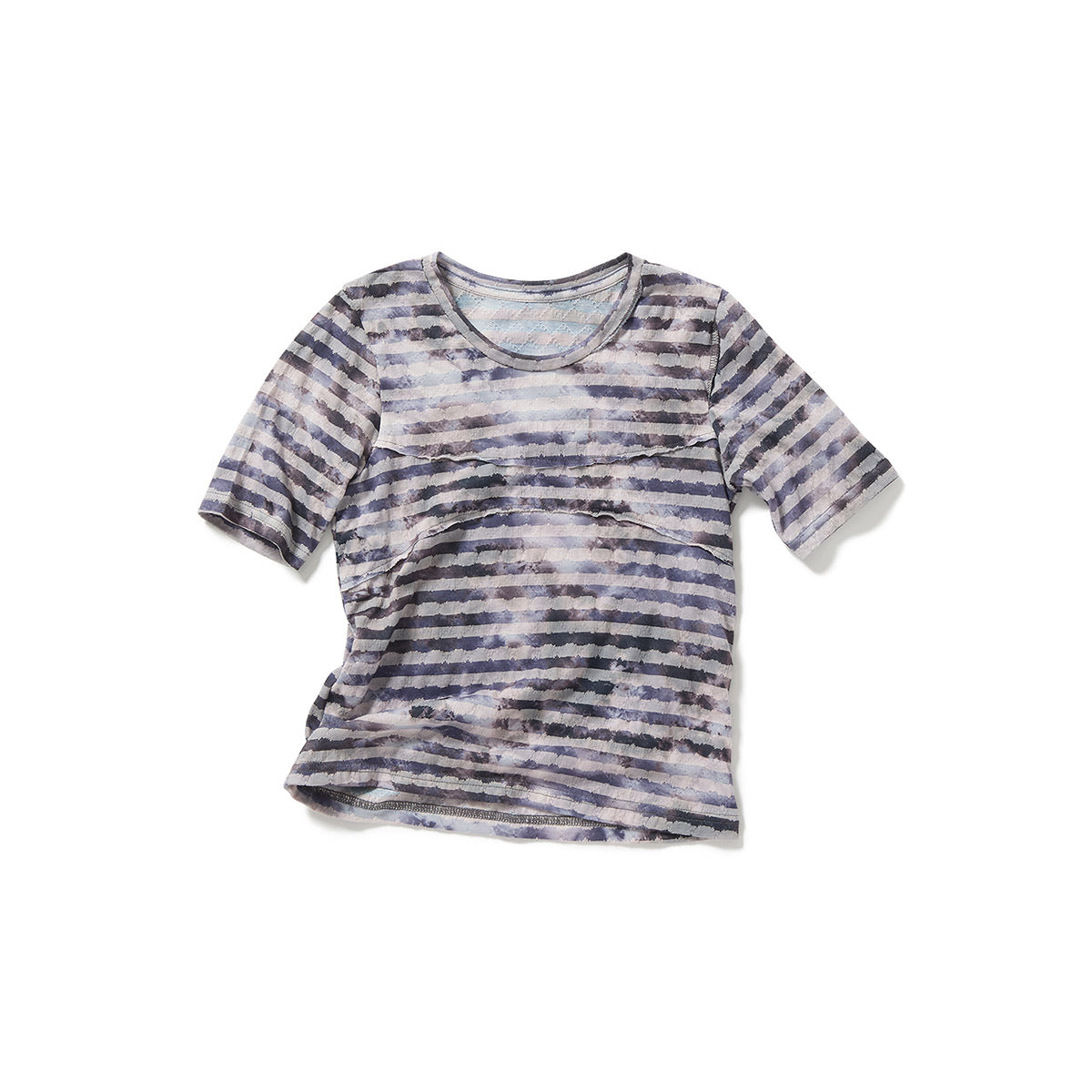 Paneled Fitted T-Shirt / Gray