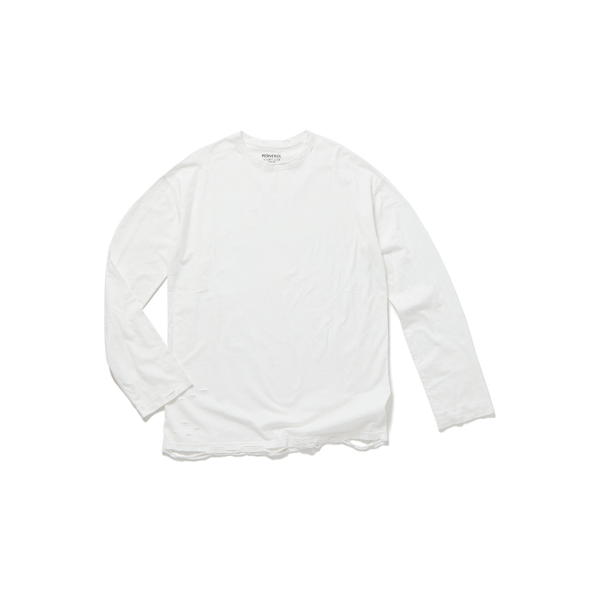 DISTRESS Long Sleeve T-Shirt / White