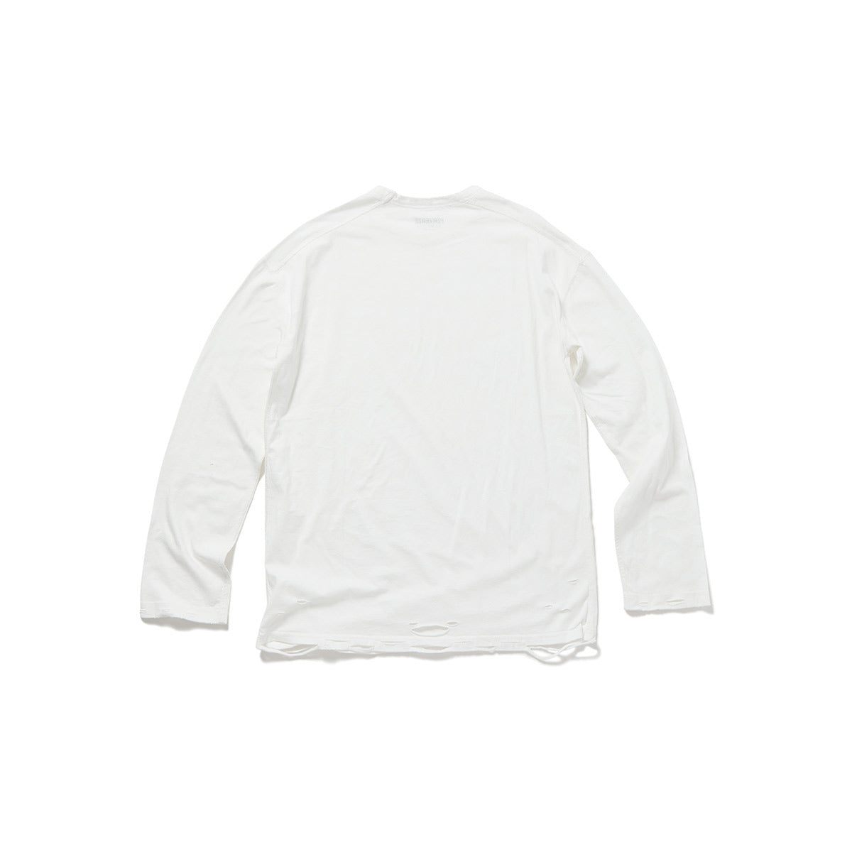 DISTRESS Long Sleeve T-Shirt / White