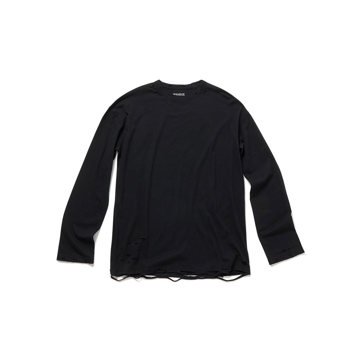 DISTRESS Long Sleeve T-Shirt / Black