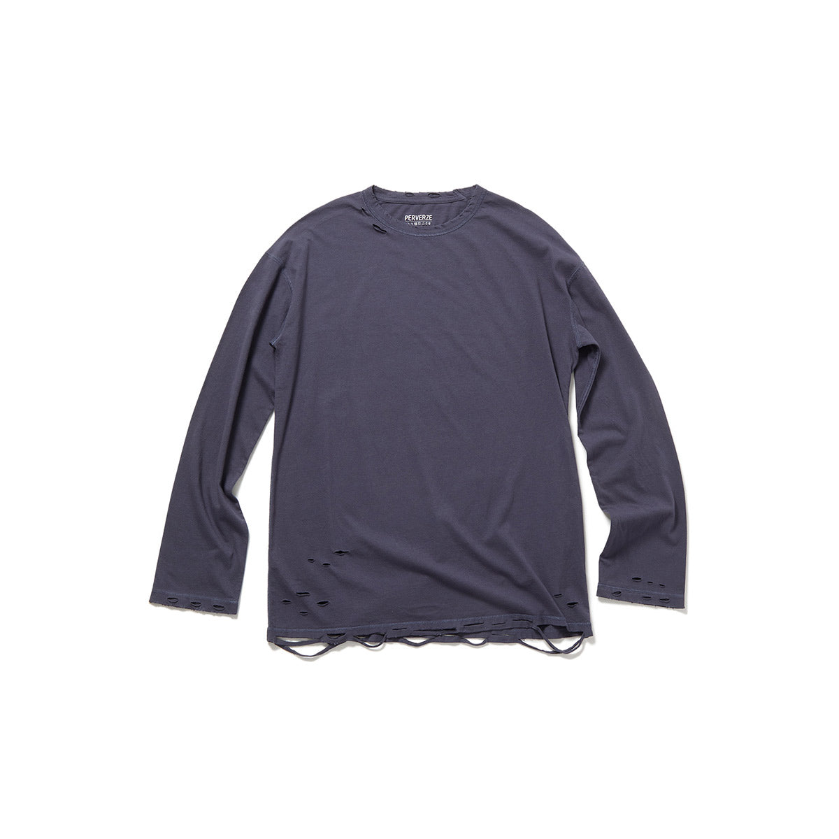 DISTRESS Long Sleeve T-Shirt / Navy