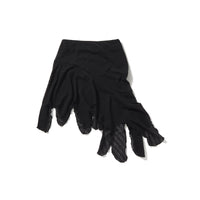 Knit Lace Jagged-hem Skirt / Black