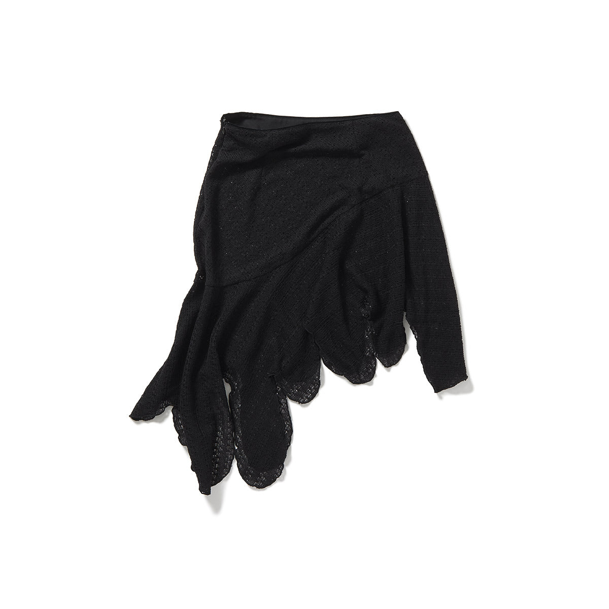 Knit Lace Jagged-hem Skirt / Black – PERVERZE