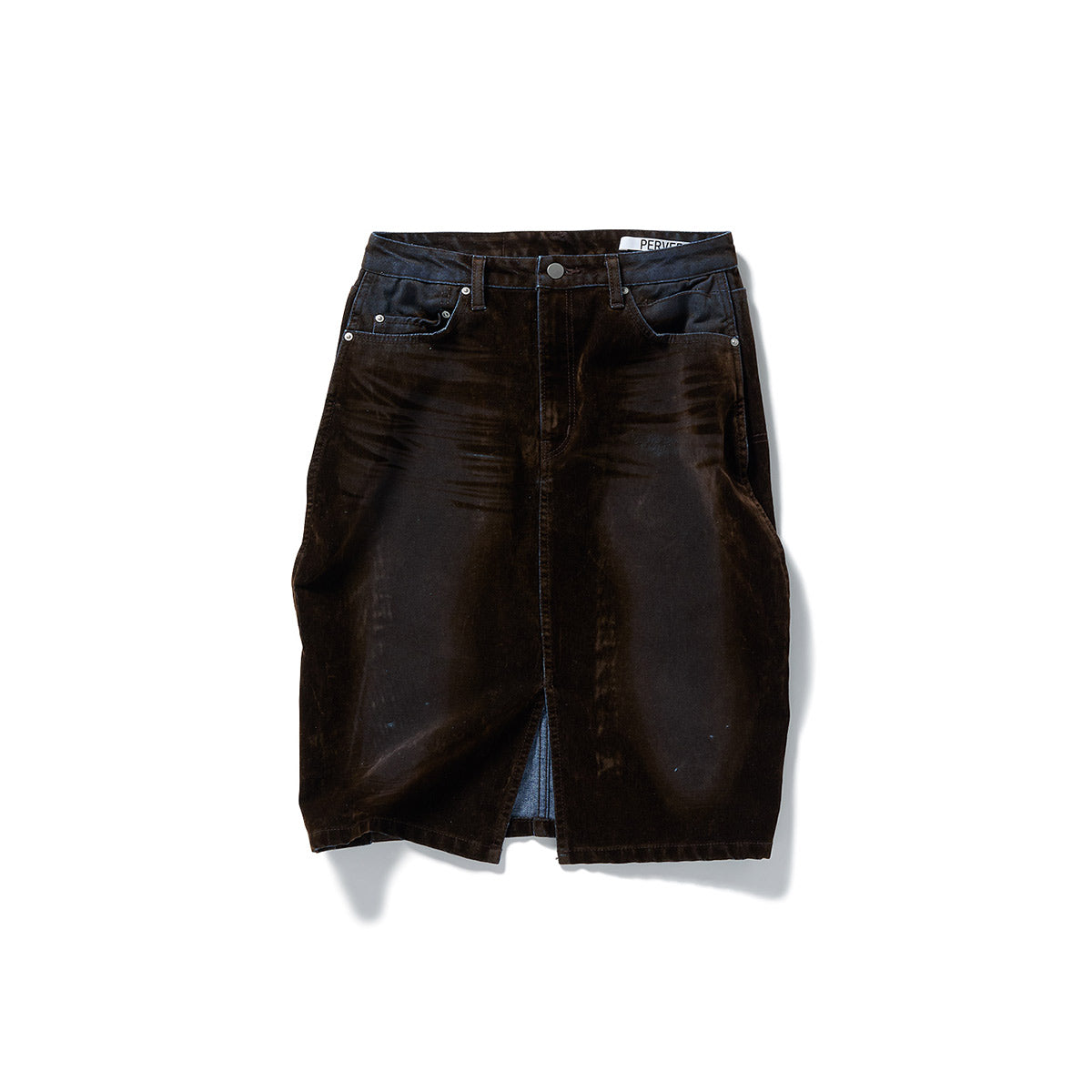 Flocky Denim Skirt / Brown