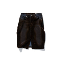 Flocky Denim Skirt / Brown