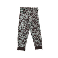 Lace-Trim Mid-Calf Shorts / Brown