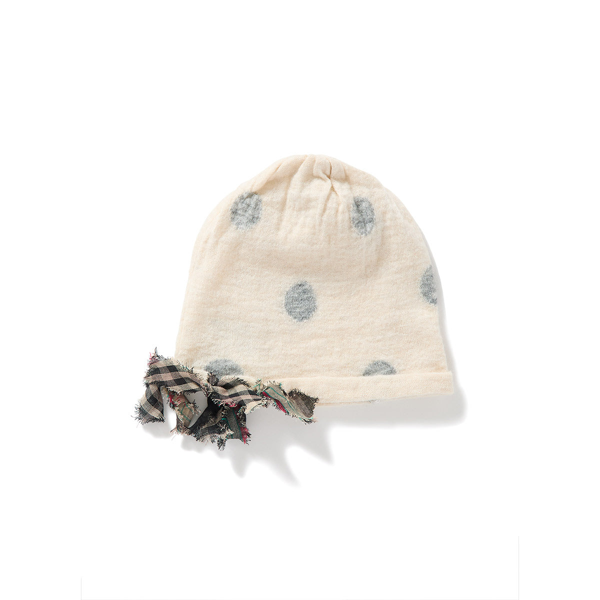 Jacquard Dot Knit Cap / White