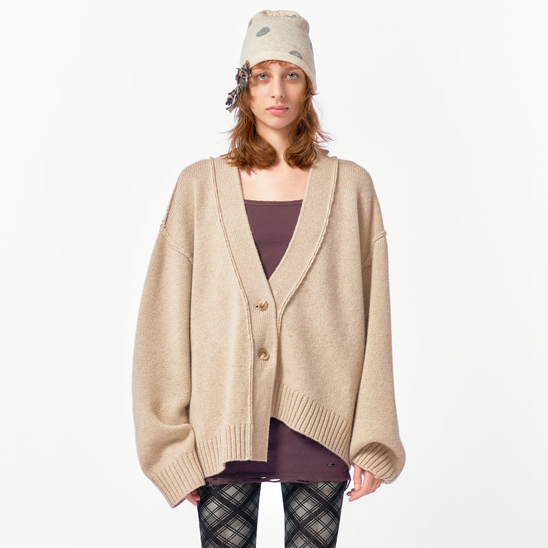 Bulk Knit Cardigan / Beige