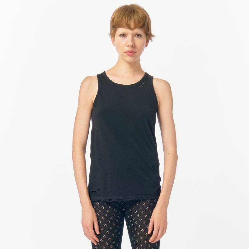 DISTRESS Regular Tank Top / Black