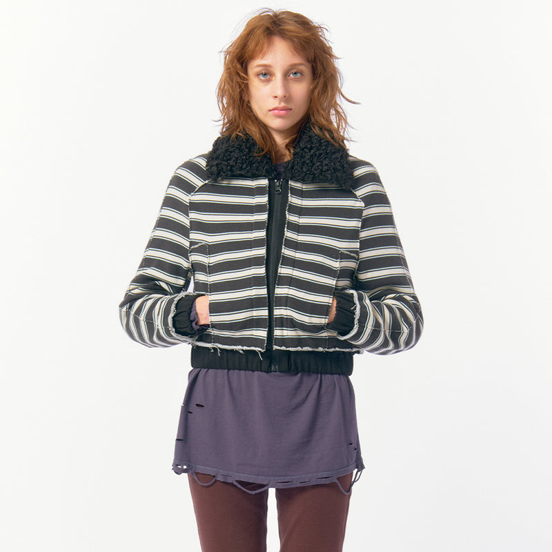 Fur Trimmed Sweat Blouson / Mix