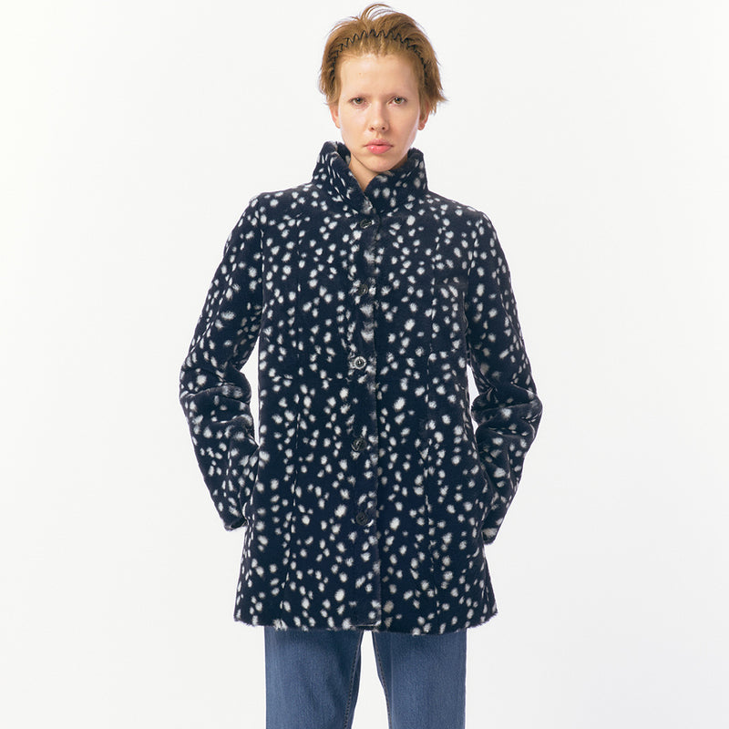 Paneled Reversible Fur Coat / Mix