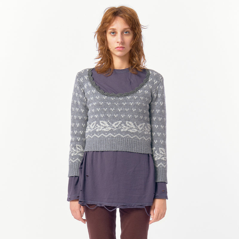 Birds Eye Tiny Knit / Gray