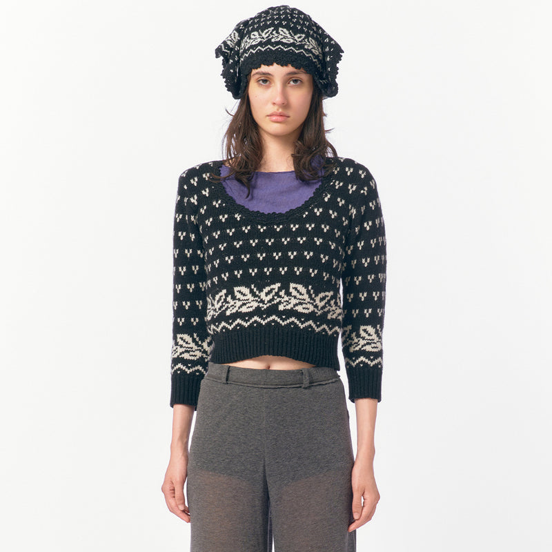 Birds Eye Tiny Knit / Black