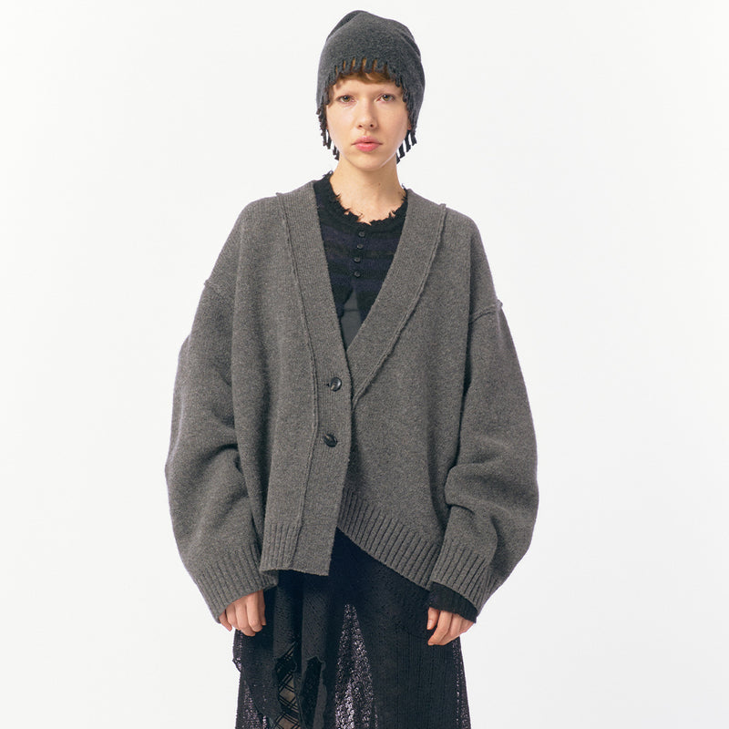 Bulk Knit Cardigan / Gray