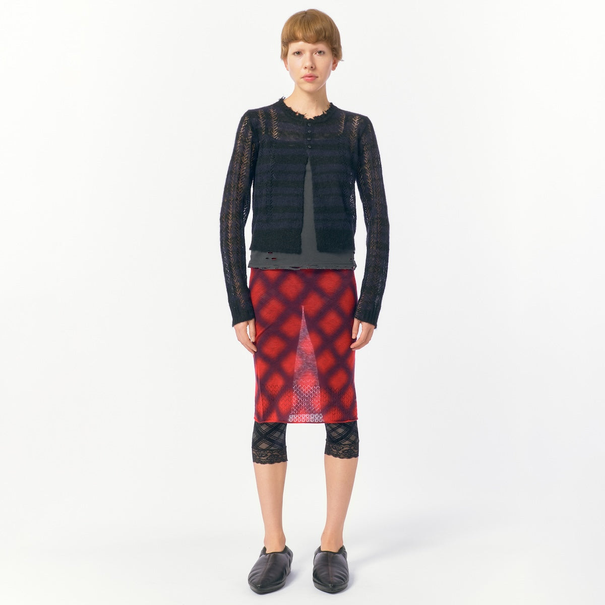 Thick Stripe Knit Cardigan / Navy – PERVERZE