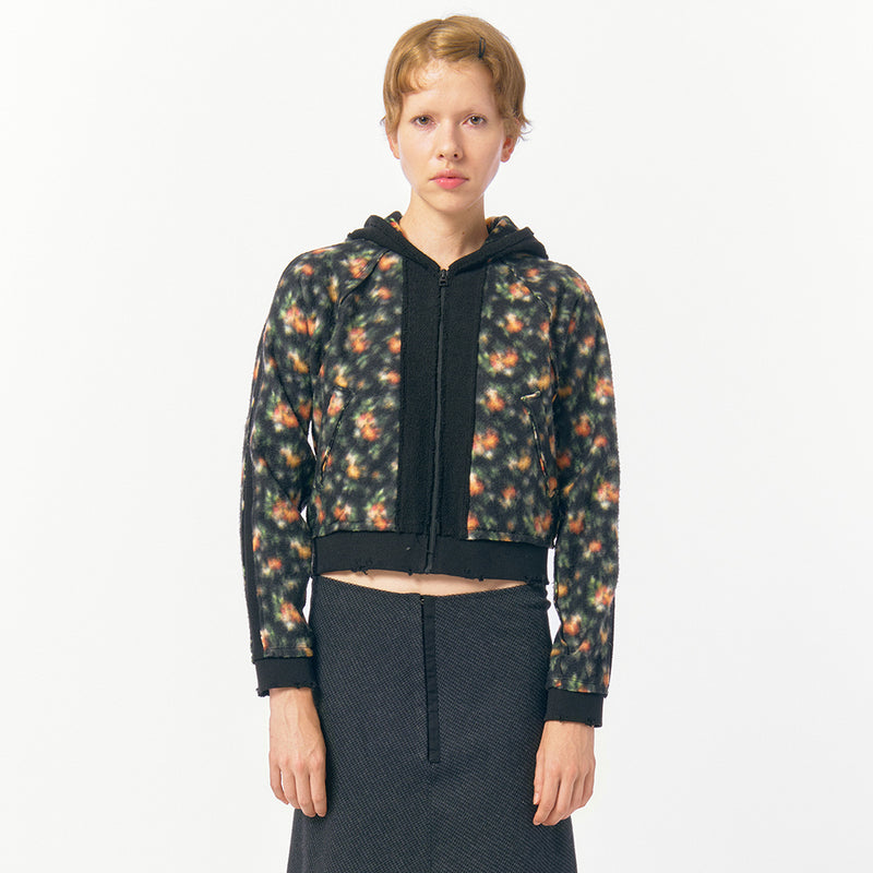 Floral Hoodie / Black