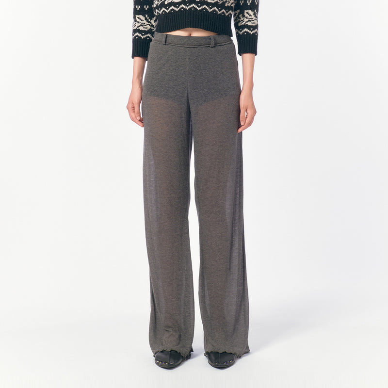 Sheer Jersey Long Pants / Gray
