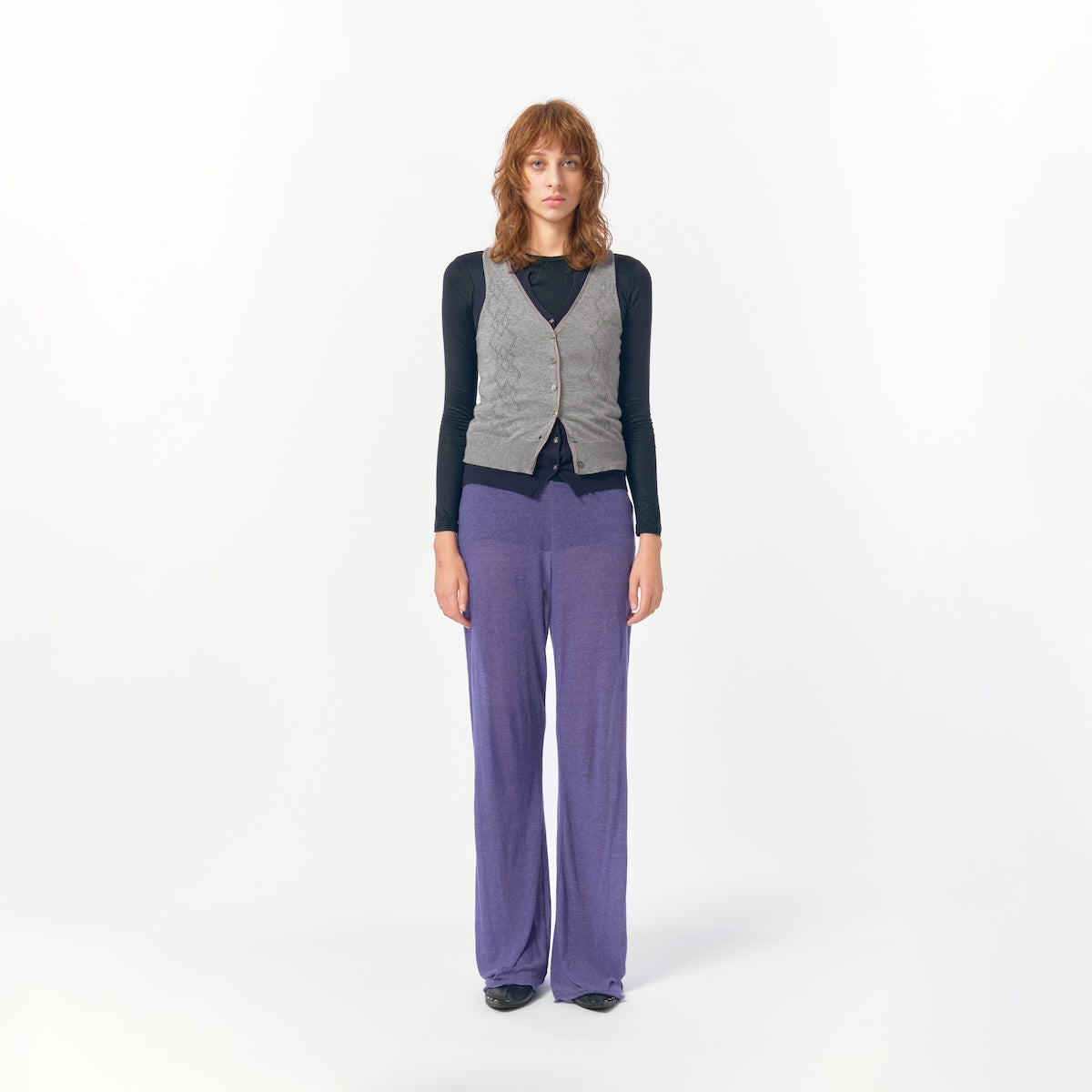Sheer Jersey Long Pants / Blue – PERVERZE