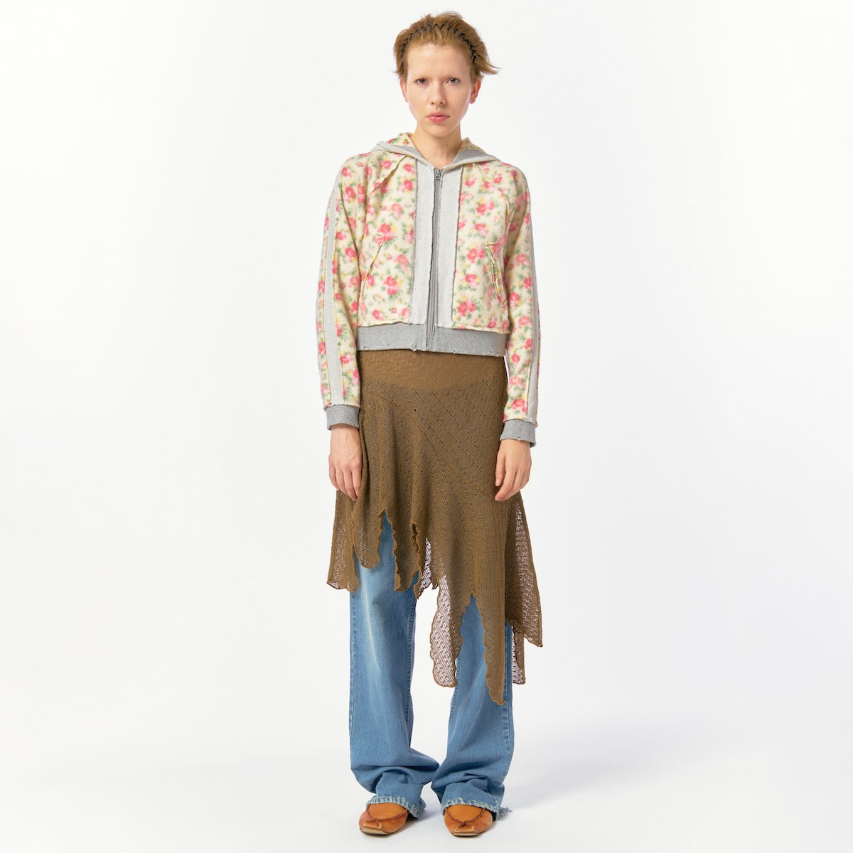 Knit Lace Jagged-hem Skirt / Beige – PERVERZE