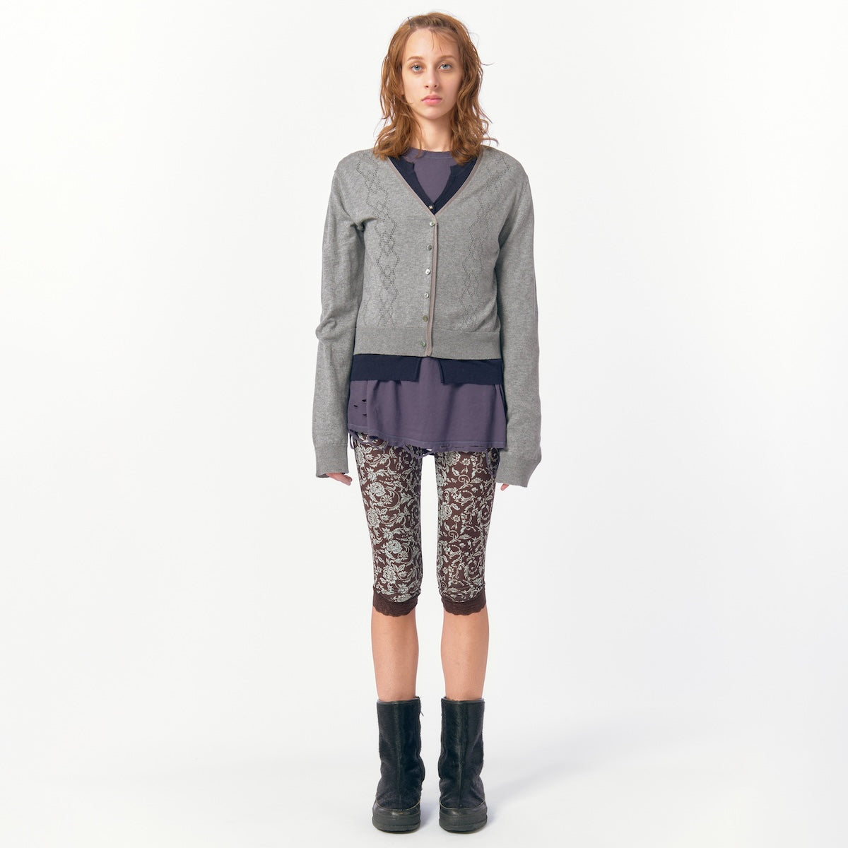 Lace-Trim Mid-Calf Shorts / Brown – PERVERZE