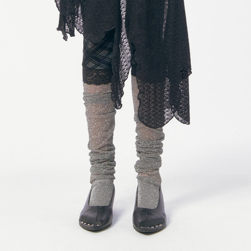Melted Stitches Spark Socks / Silver