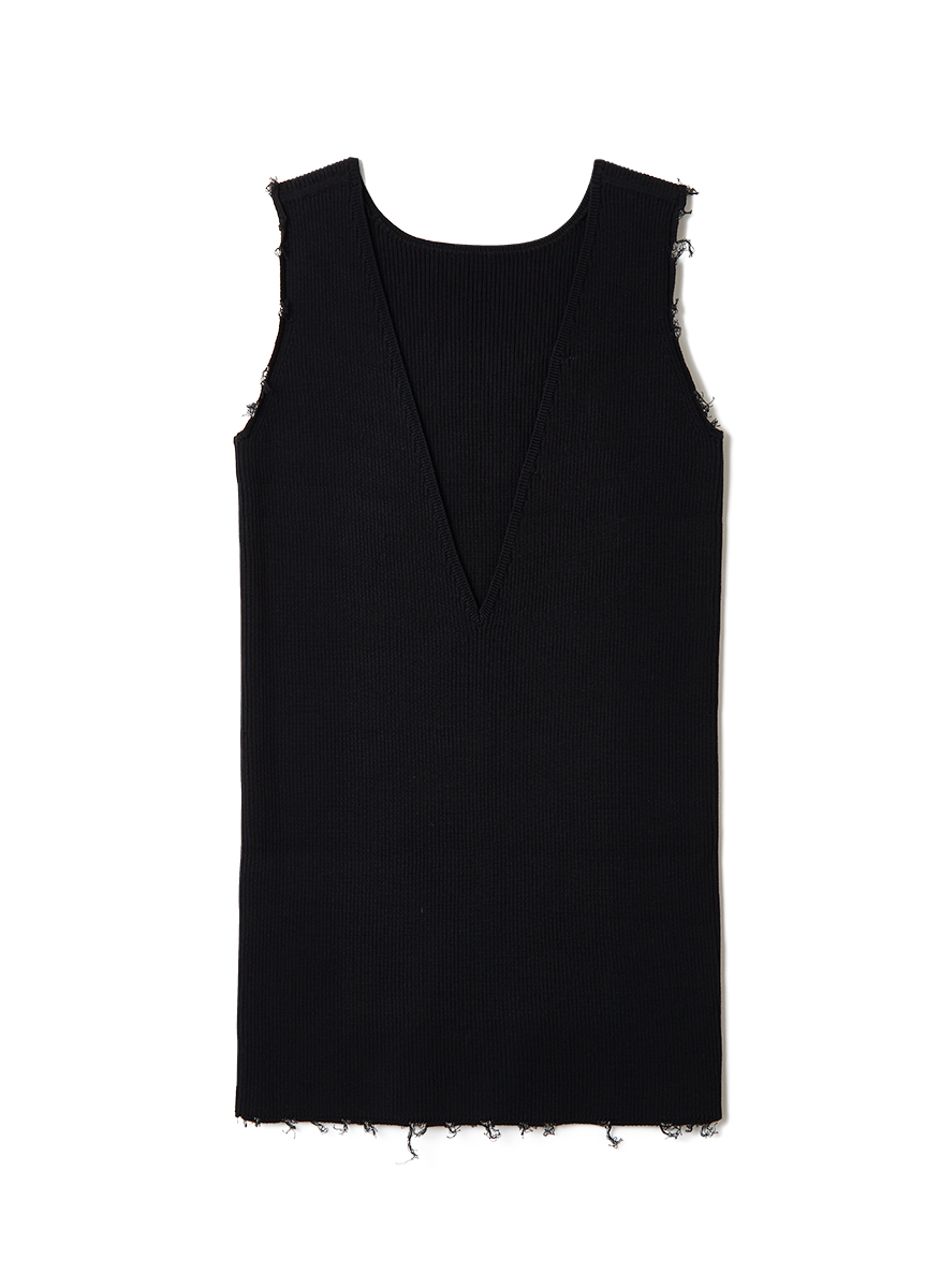 Cotton Rib Line Dress / Black | PERVERZE（パーバーズ）