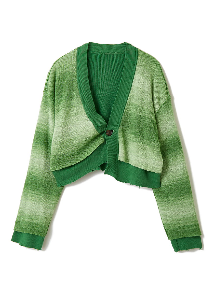 Reversible Loose Knit Cardigan / Green | PERVERZE（パーバーズ）