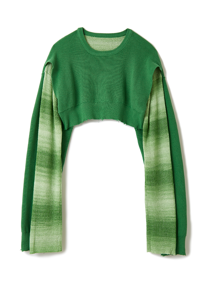 Reversible Loose Short Knit Top / Green | PERVERZE（パーバーズ）
