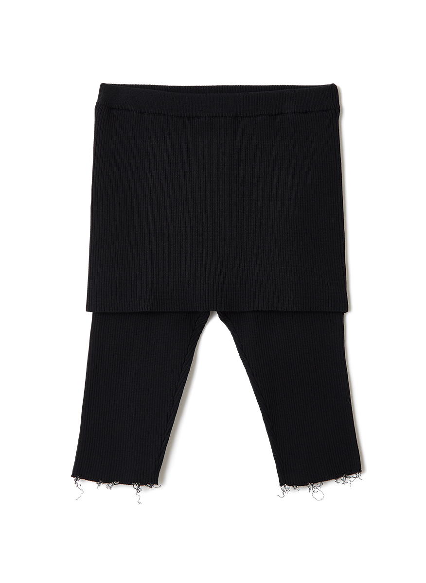 Cotton Rib Line Shorts / Black