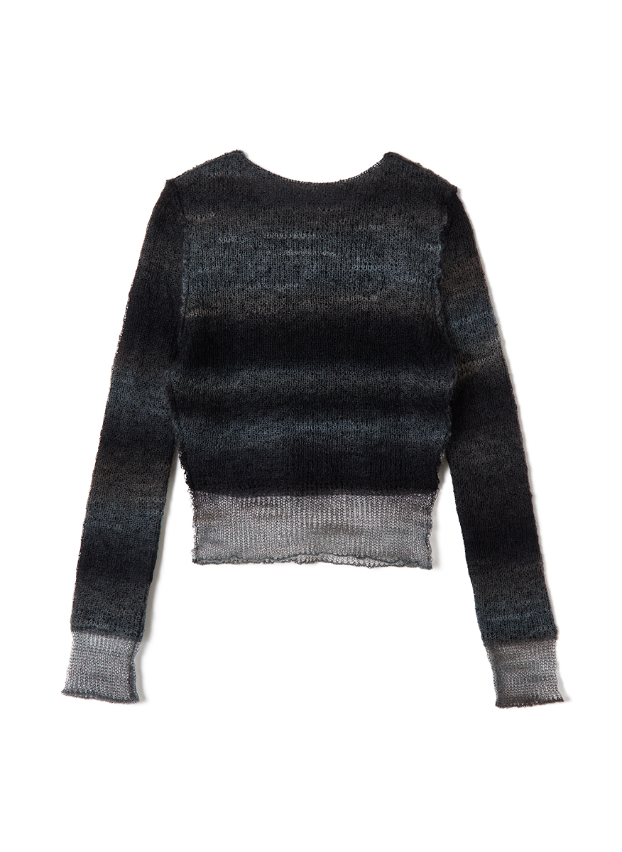 Double Mohair Cropped Tops / Black