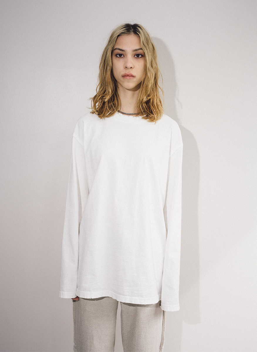 PERVERZE Large Size Cotton Shirt / White