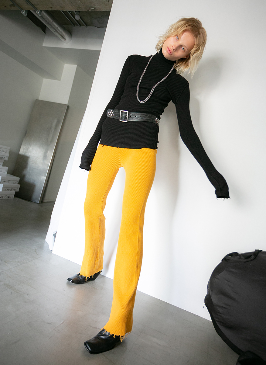 Cotton Rib Line Pants  詳細画像 Yellow 1