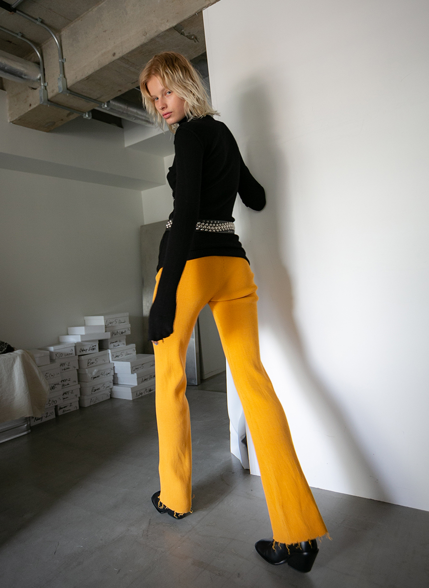 Cotton Rib Line Pants  詳細画像 Yellow 3