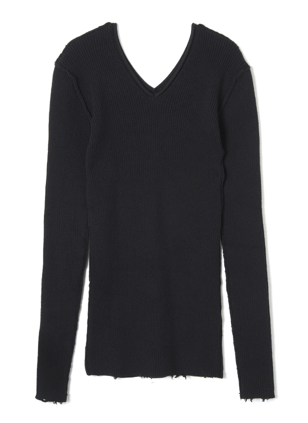 Fit Rib V Neck Knit