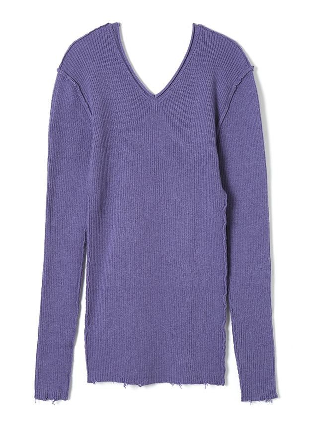 Fit Rib V Neck Knit