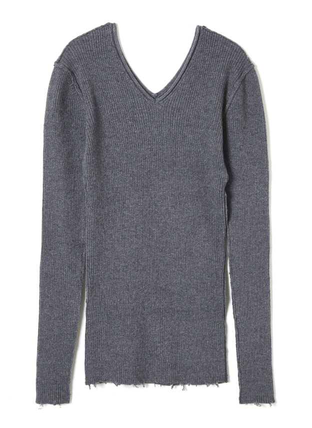 Fit Rib V Neck Knit