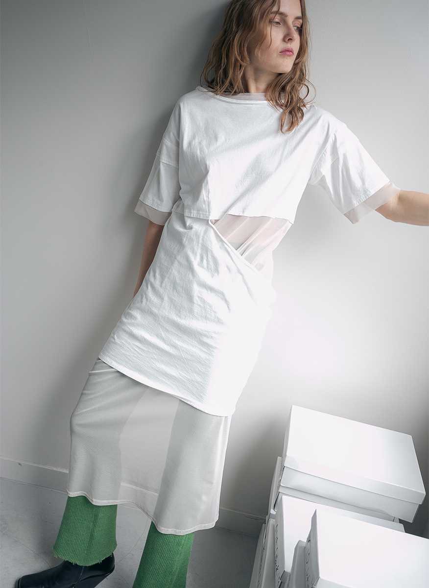 Half Layered Dress 詳細画像 White 2