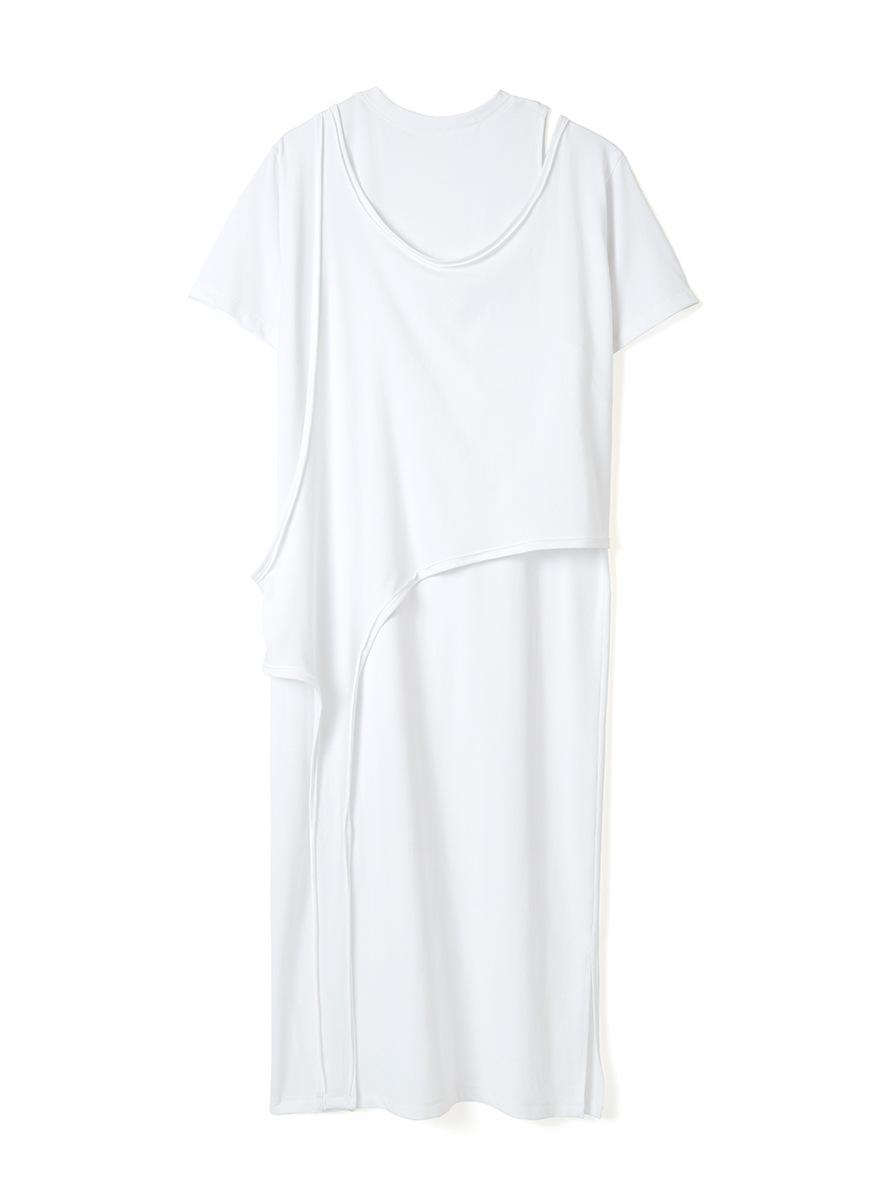 Twist Long Tee Dress 詳細画像 White 1