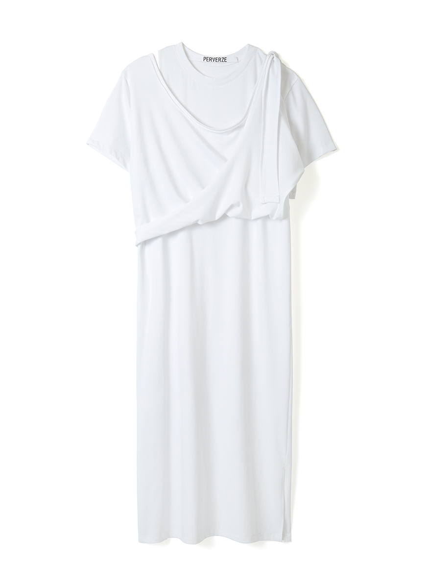 Twist Long Tee Dress 詳細画像 White 2