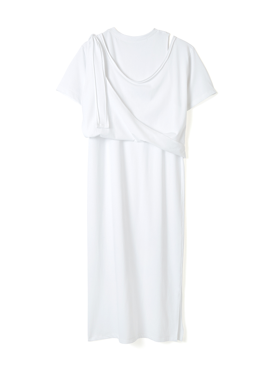 Twist Long Tee Dress 詳細画像 White 3