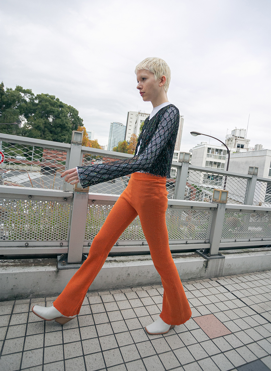 Double Face Rib Line Pants