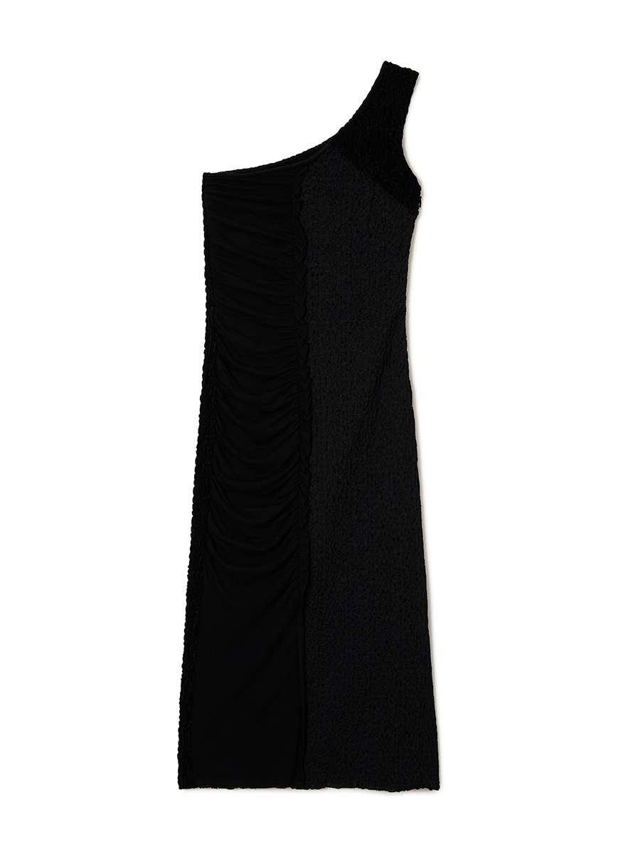 Gathered Velour Dress 詳細画像 Black 1