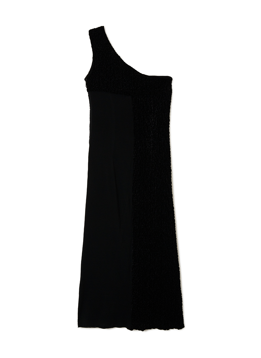 Gathered Velour Dress 詳細画像 Black 2