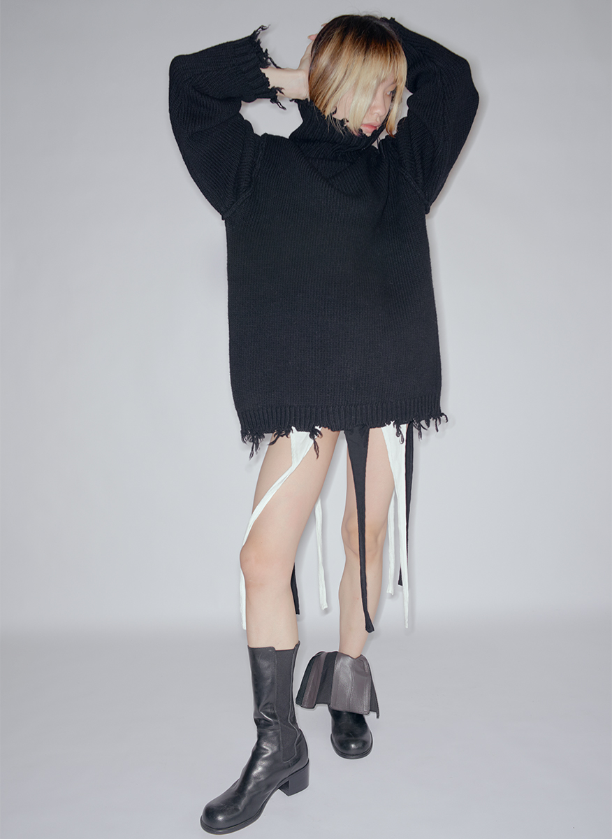 Crash Tube Turtle Mini Dress 詳細画像 Black 1